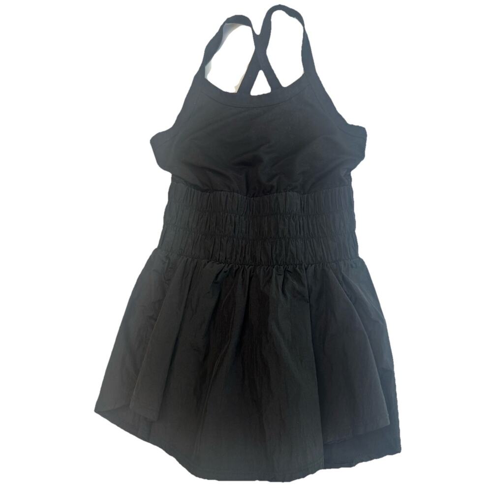 GB Girls Black Strapless Romper Shorts Size Small Smocked Waist